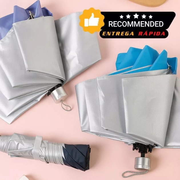 Guarda Chuva Dupla Face Reforçado Contra Raios UV Dobrável Compacto Manual Portátil Secagem Rápida
