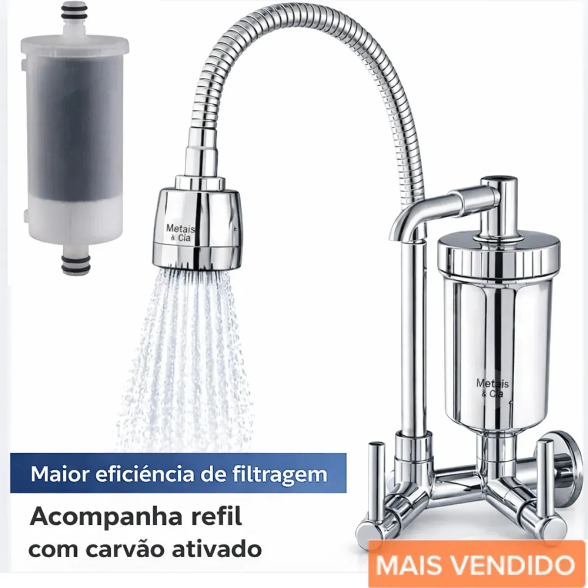 Torneira Com Filtro Com Purificador Agua Bica Flexível Gourmet para Cozinha Parede Luxo Chuveirinho 2 Modos de Jatos A Mais Vendida