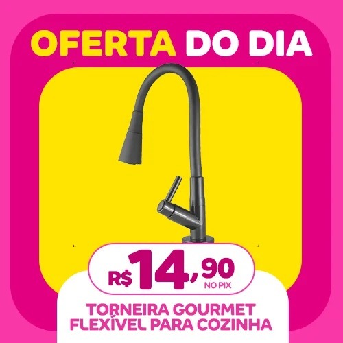Torneira Gourmet Flexível para Cozinha de Bancada 2 Jatos Preta em ABS - Aromatec