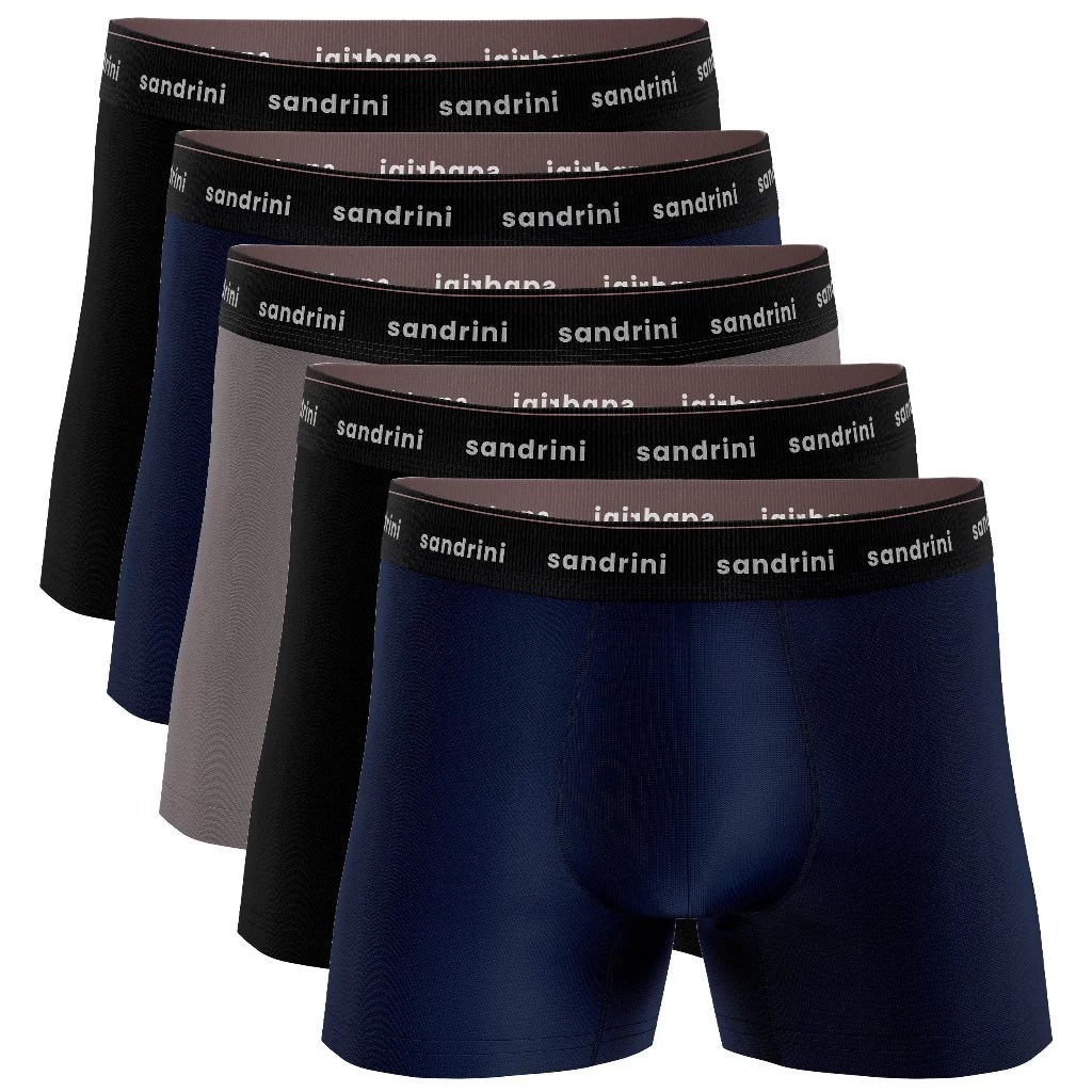 Kit 5 Cuecas Boxer Sandrini Algodão Adulto Masculinas Elastano Original 