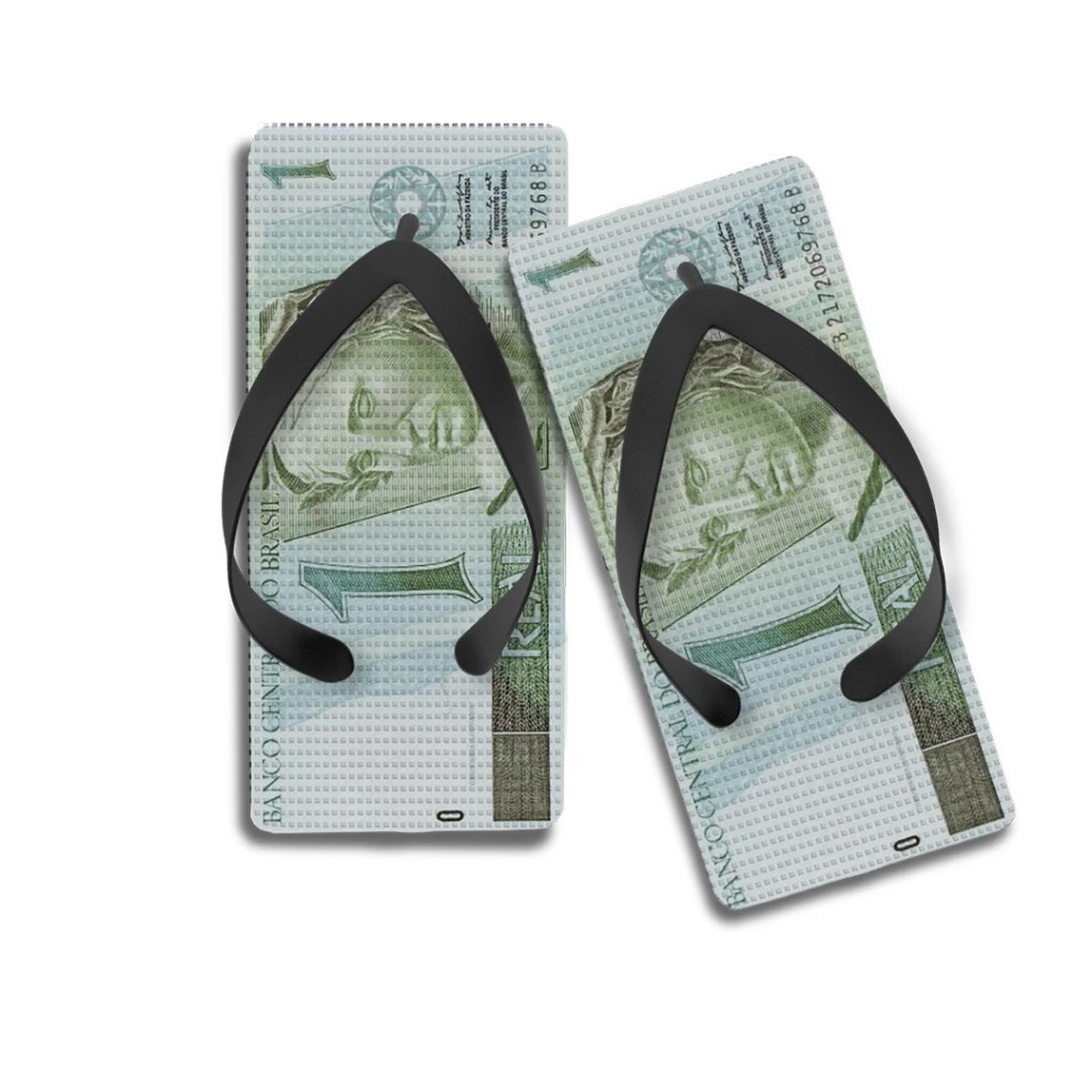 Chinelo Quadrado Personalizado Nota de Dinheiro (Vários Modelos)