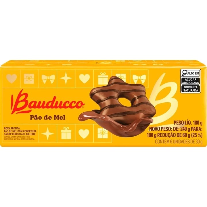 Pão de Mel Bauducco Com 6 Unidades 180g