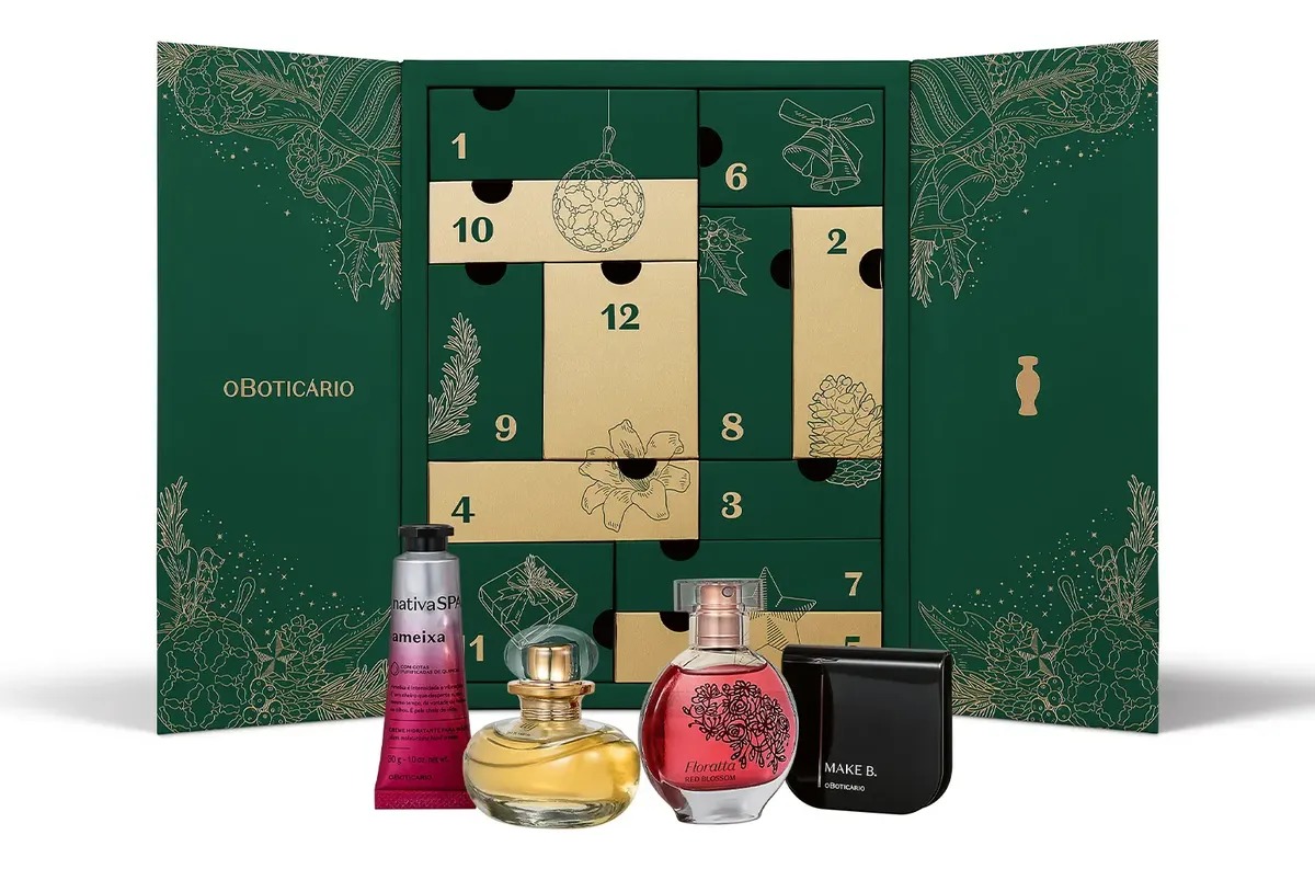 O Boticário Calendário Do Advento 2025 Kit 12 Itens