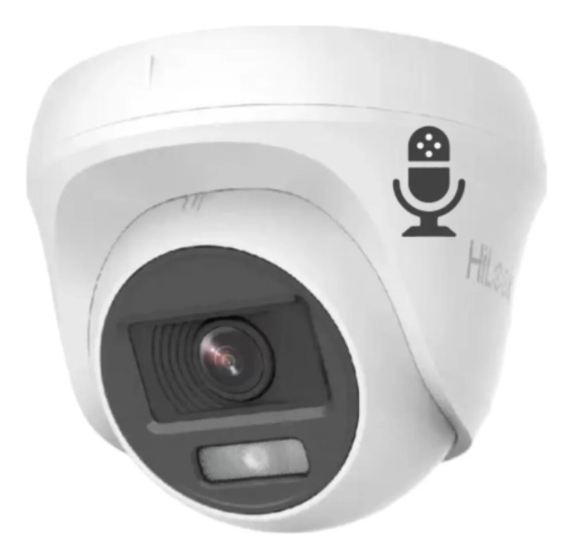 Câmera Dome Hikvision Thc T127 Lps Microfone Visão Noturna Cor Branco