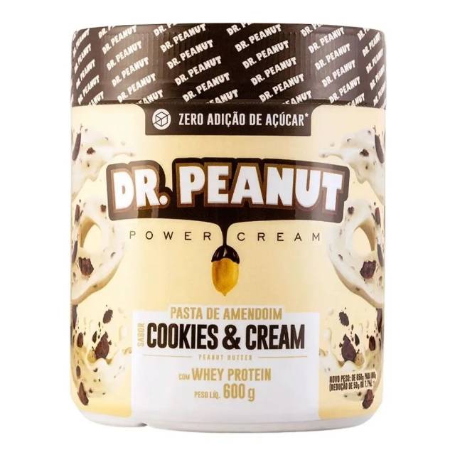 Suplemento Em Pasta Dr. Peanut Com Whey Protein Sabor Cookie 600g