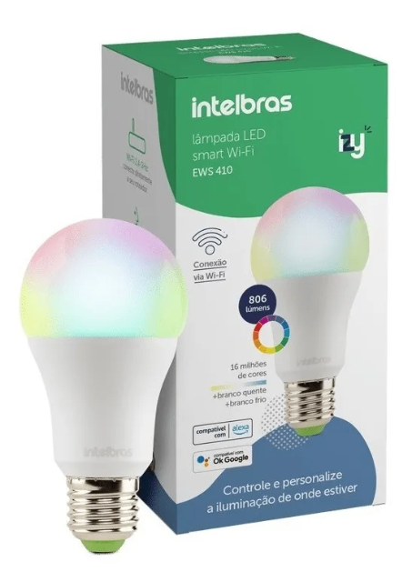 Lâmpada Smart Inteligente Com Alexa Wi-fi Ews 410 Intelbras Rgb