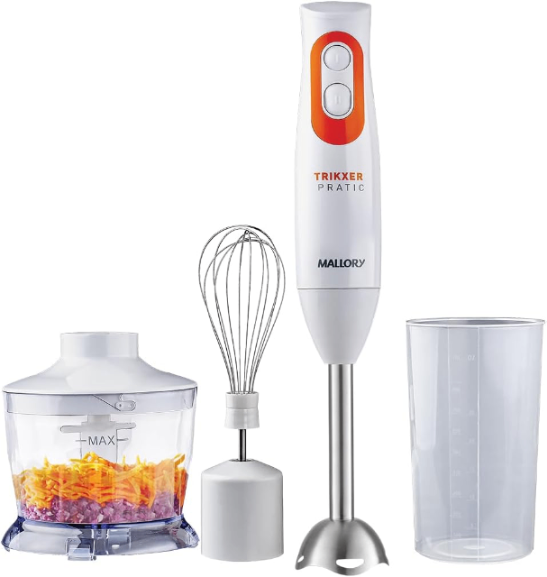 Mixer Mallory Trikxer Pratic 3 em 1, 500W, Mixer Processador Batedor, 127 ou 220V