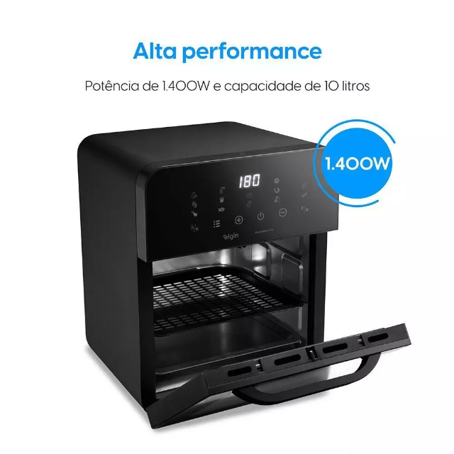 Fritadeira e Forno Elgin Elétrico 10l Style Oven Fry 3 em 1 Preto