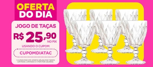 Jogo de Taças de Vidro 330ml 6 Peças Haus - Bico de Jaca Empire