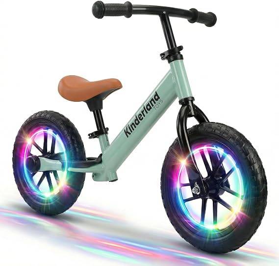 Bicicleta de Equilíbrio Infantil Rodas LED Patente Design - Brinquedo Montessori Educativo Menina Menino 2-6 Anos - Presente Mágico para Grande Aventura e Coordenação