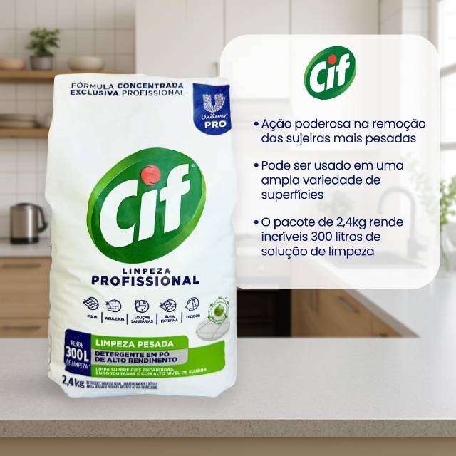 LIMPADOR EM PO LIMPEZA PESADA 2,4KG CIF