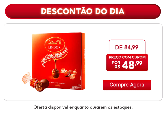 Caixa de Bombons Lindt Lindor ao Leite 112g