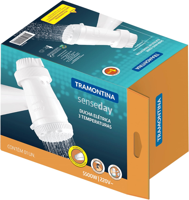 Tramontina Ducha Elétrica 3 Temperaturas 5500 W 220 V Chuveiro Branco