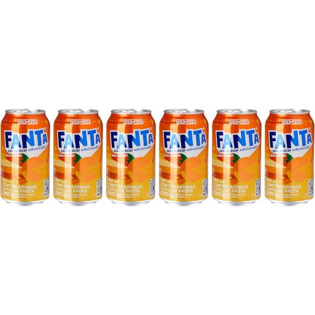Pack de Fanta Laranja Zero lata 350ml 6 unidades