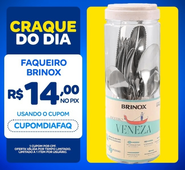 Faqueiro Brinox Inox 20 Peças Veneza
