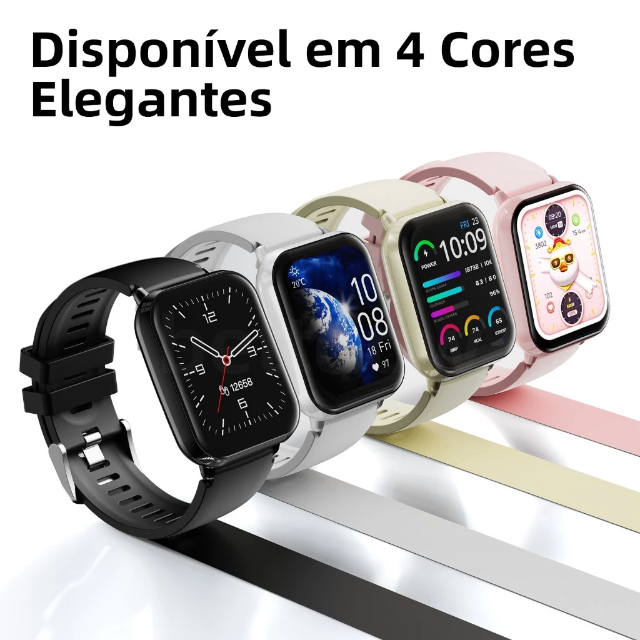 BETTDOW Relógio inteligente Tela cheia Rastreador de fitness sensível ao toque IP68 À prova d'água Suporta dados GPS