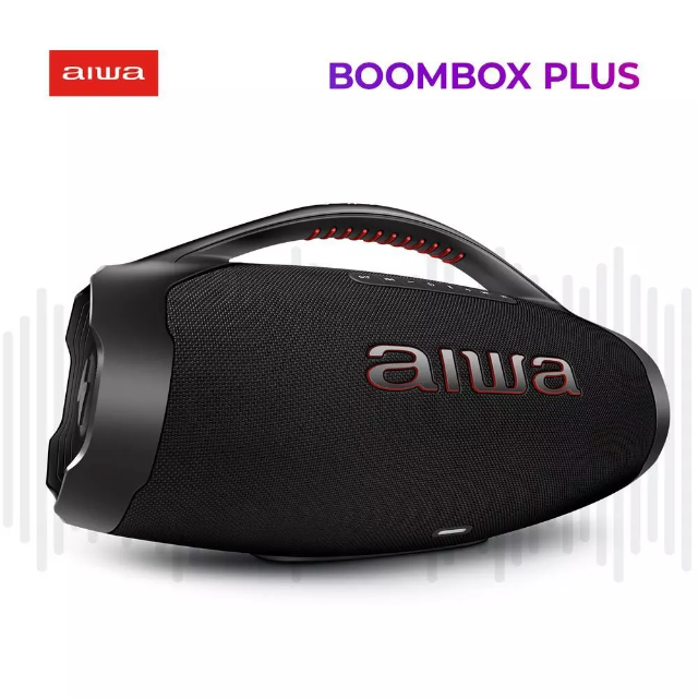 Caixa de Som Boombox AIWA - Bluetooth, 3 vias, IP66, AWS-BBS-01-B