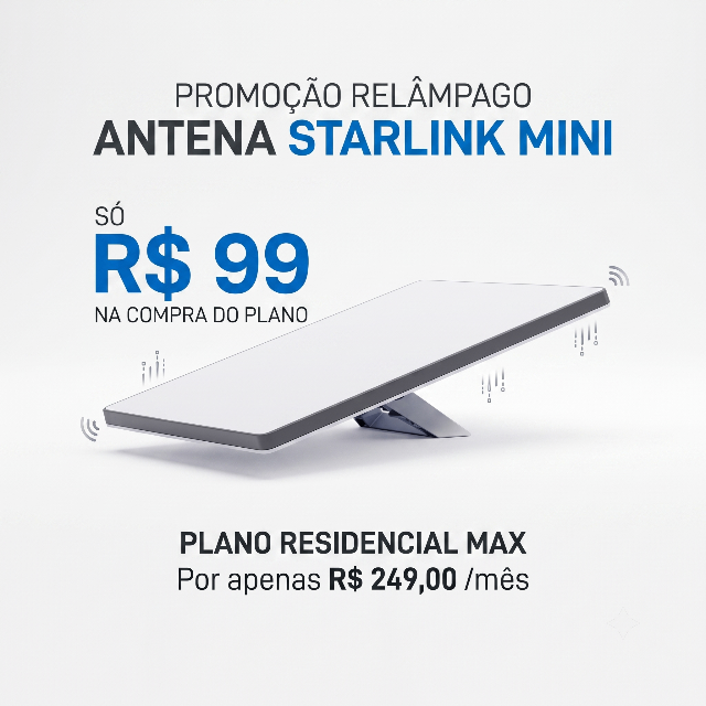 Antena de Internet Via Satélite Starlink Mini