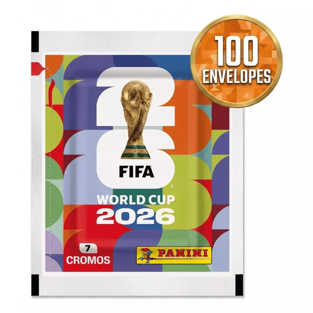 700 Figurinhas Panini da Copa do Mundo 2026 - 100 Envelopes com 7 Figurinhas Display