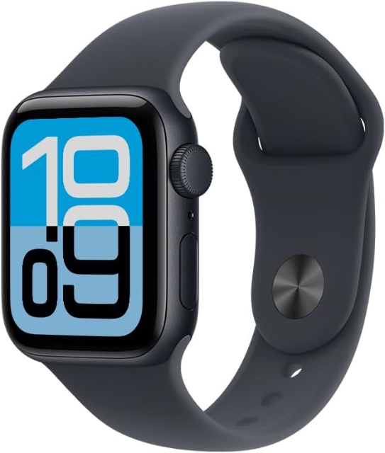 Apple Watch SE 3 GPS, Caixa em alumínio meia‑noite de 40 mm com Bracelete desportiva meia‑noite - P/M