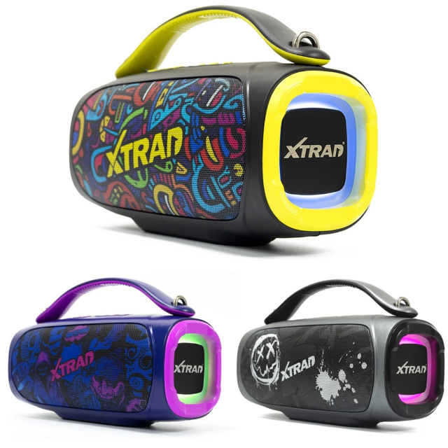 Caixa de Som Bluetooth Portátil 80W Potente Som Estéreo RGB TWS Praia Festa Viagem XTRAD XDG-343