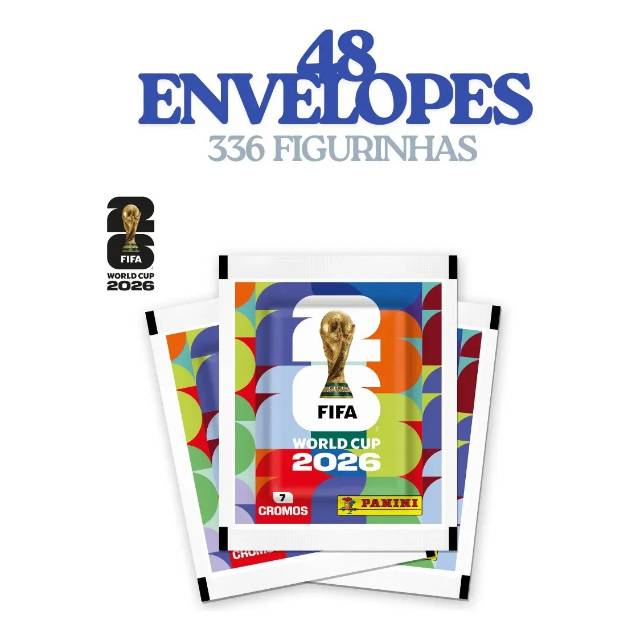 Kit Com 48 Pacotes de Figurinhas Panini Para o Álbum Copa do Mundo FIFA 2026