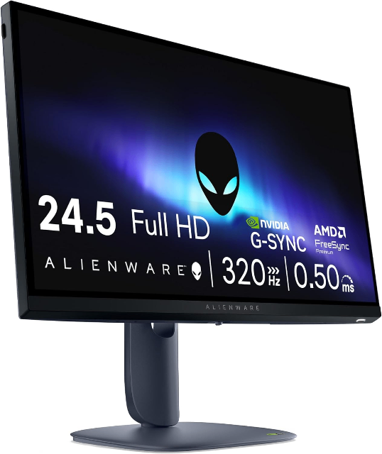 Monitor Gamer Alienware 25" - Full HD (1920 x 1080) - 320 Hz - IPS, Resposta de 0,5 ms, 99% sRGB - AW2525HM