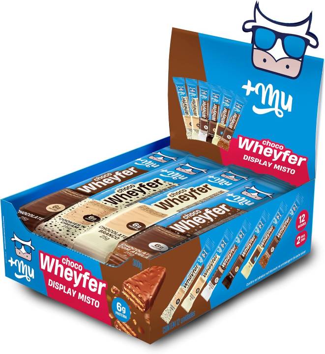 +Mu Chocowheyfer Proteico Caixa Mista - Display 12 unidades