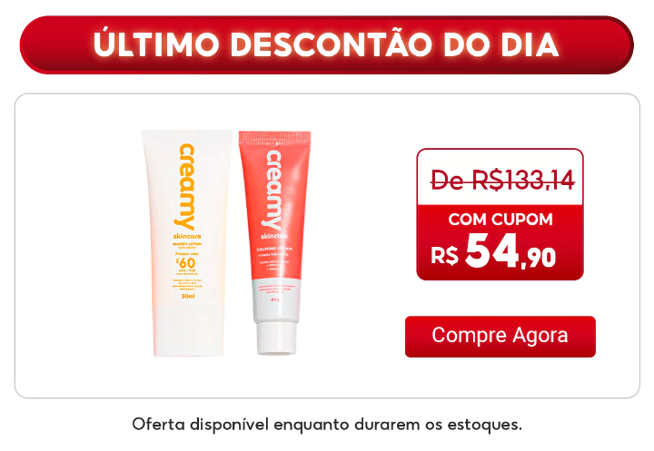 Kit Duo Protetor Solar FPS60 + Gel Creme Hidratante Facial Calming Cream - Creamy Skincare