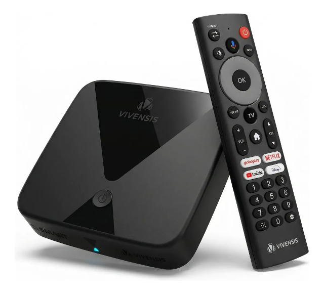 TV BOX Hibrido Vivensis Vx Smart 4k Android Tv 100% Certificado + 80 Canais Parabolica Digital