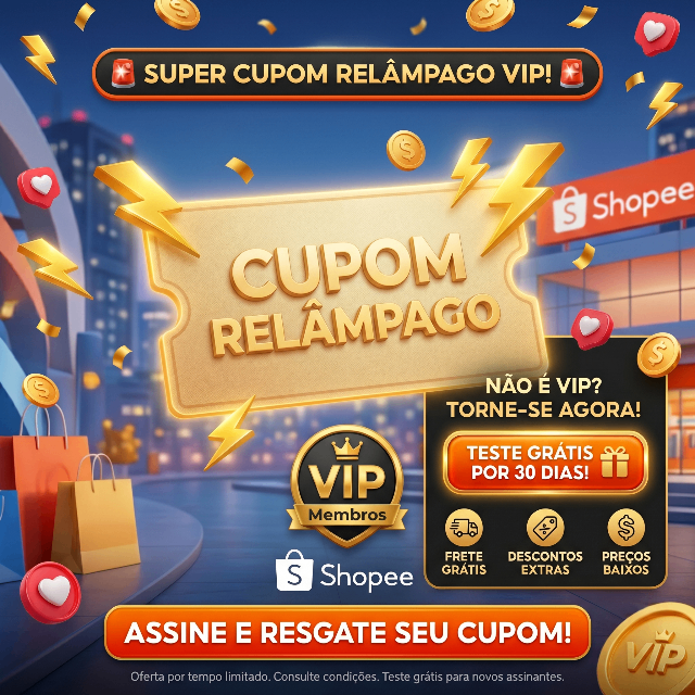 Só Hoje no 6.6: 30 Dias de Shopee VIP Grátis + Cupom de 50% OFF com até R$ 20 de Desconto!