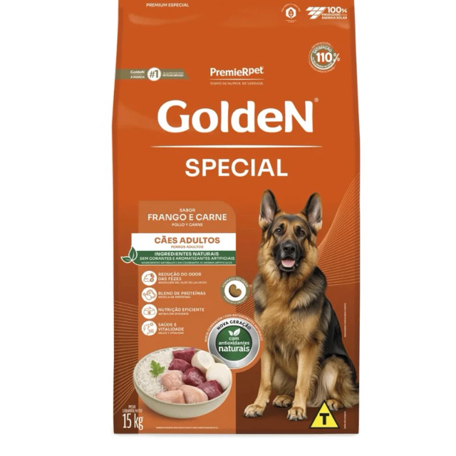 GOLDEN SPECIAL CÃES ADULTOS FRANGO E CARNE 15KG
