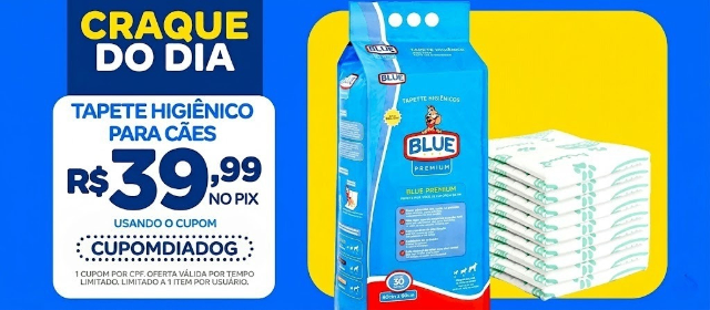 Tapete Higiênico para Cães Blue Premium 30 Unidades 82x60 cm Alta Absorção