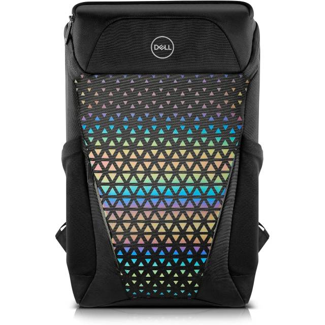 Mochila Dell Gaming 140T, Compatível com notebooks de até 17", Resistente à água, Painel frontal reflexivo, Vários compartimentos, Parte traseira em malha respirável, Preto