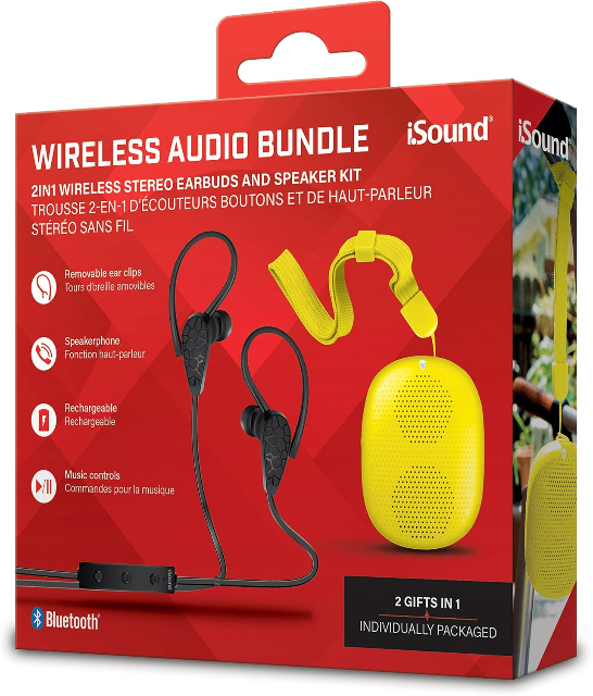 Kit Caixa De Som Bundle Com Fone De Ouvido Wireless Amarelo Isound
