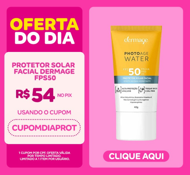 Protetor Solar Facial Dermage Photoage Water FPS50