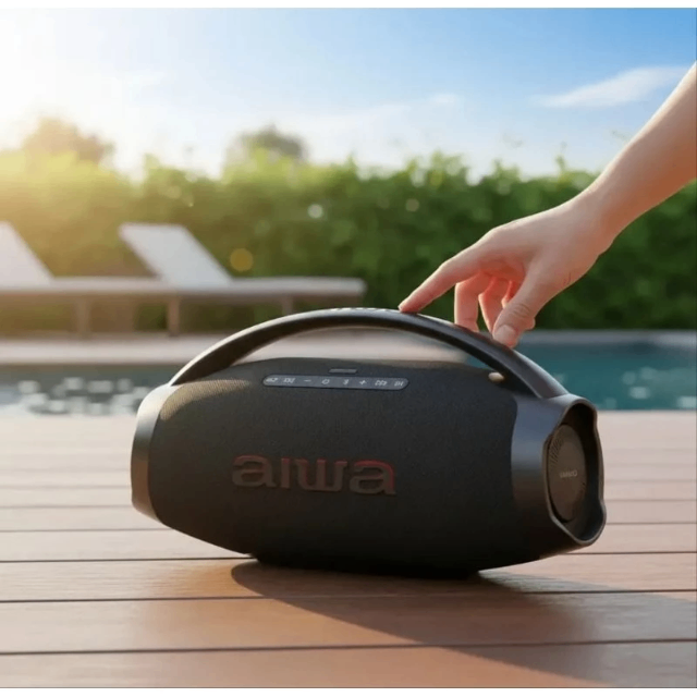 Caixa De Som Boombox Plus Aiwa Awh51bt 1300w Bt Usb Aux