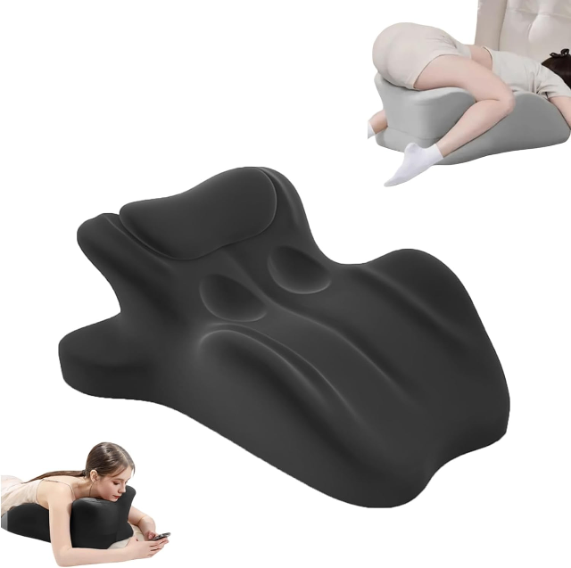 Almofada de casal para intimidade e suporte – plataforma de espuma viscoelástica de 27° – posição perfeita instantaneamente – suporte lombar e pescoço – conforto em várias posições para sentar, deitar