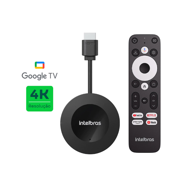 Smart Box Android TV G Dongle 4K 32GB 2GB RAM Intelbras com RJ45