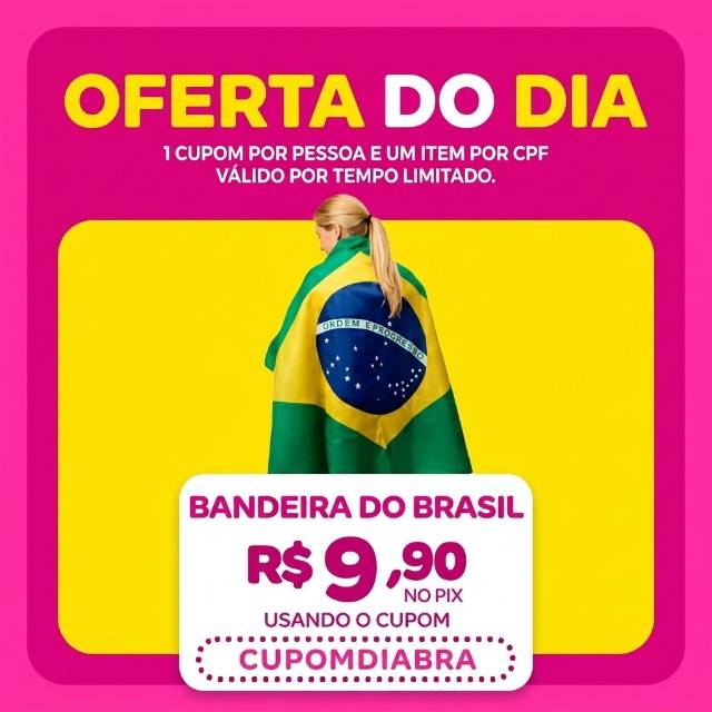 Bandeira Do Brasil Grande 1,50 x 0,90cm para bastao metro Poliéster - brasileiro