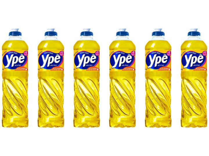Detergente Lava Louças Ypê Com 6 Unidades Neutro 500ml