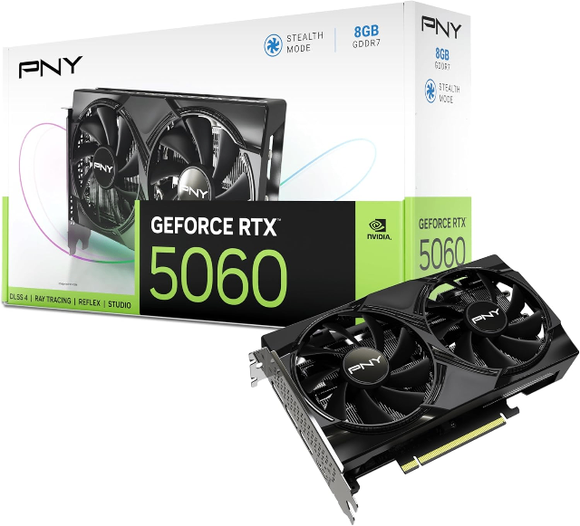 PNY Placa gráfica GEFORCE RTX™ 5060 8GB Dual Fan DLSS 4