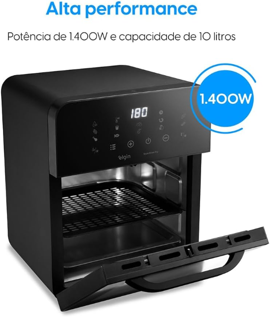 Fritadeira e Forno Elétrico Style Oven Fry 3 em 1 Elgin - 10 Litros