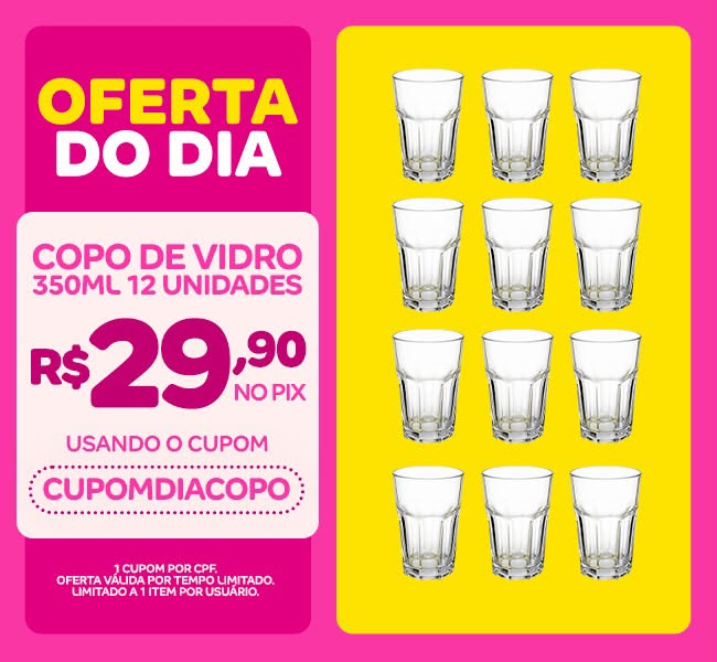 Copo de Vidro 350ml Vitamina Transparentes Drink 12 Unidades - DONA LAURA