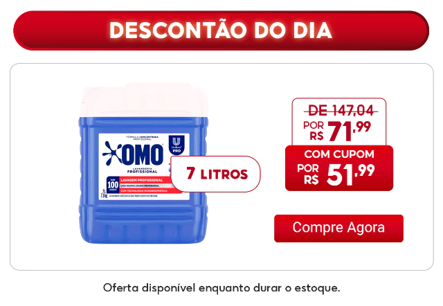 Lava Roupas Lavanderia Pro Líquido 7L Omo