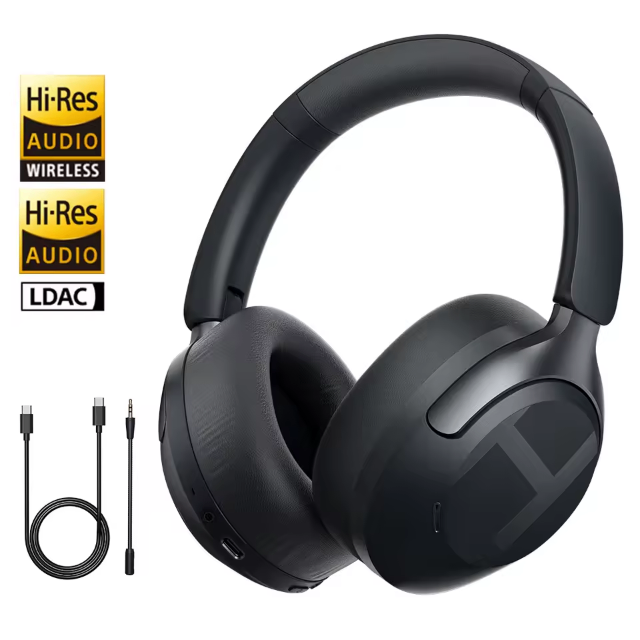Fone de Ouvido Sem Fio HAYLOU S40 ANC com Cancelamento de Ruído de 50dB, Áudio Espacial 3D de Alta Resolução, Fone de Ouvido Bluetooth 6.0 Over Ear