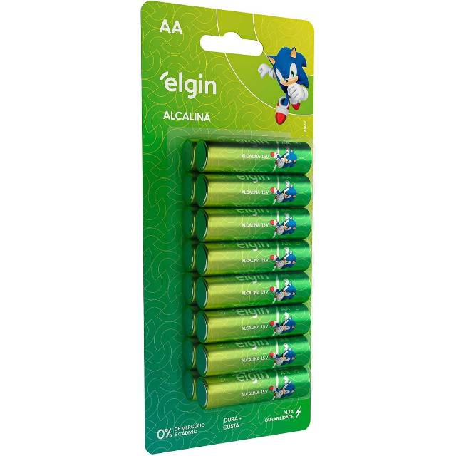 Pilha Alcalina AA com 16 unidades Elgin Comum
